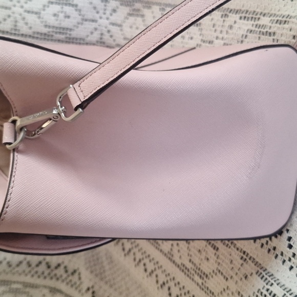CALVIN KLEIN Pink Satchel with Silver Clasp and Saffiano Leather - Picture 6 of 9